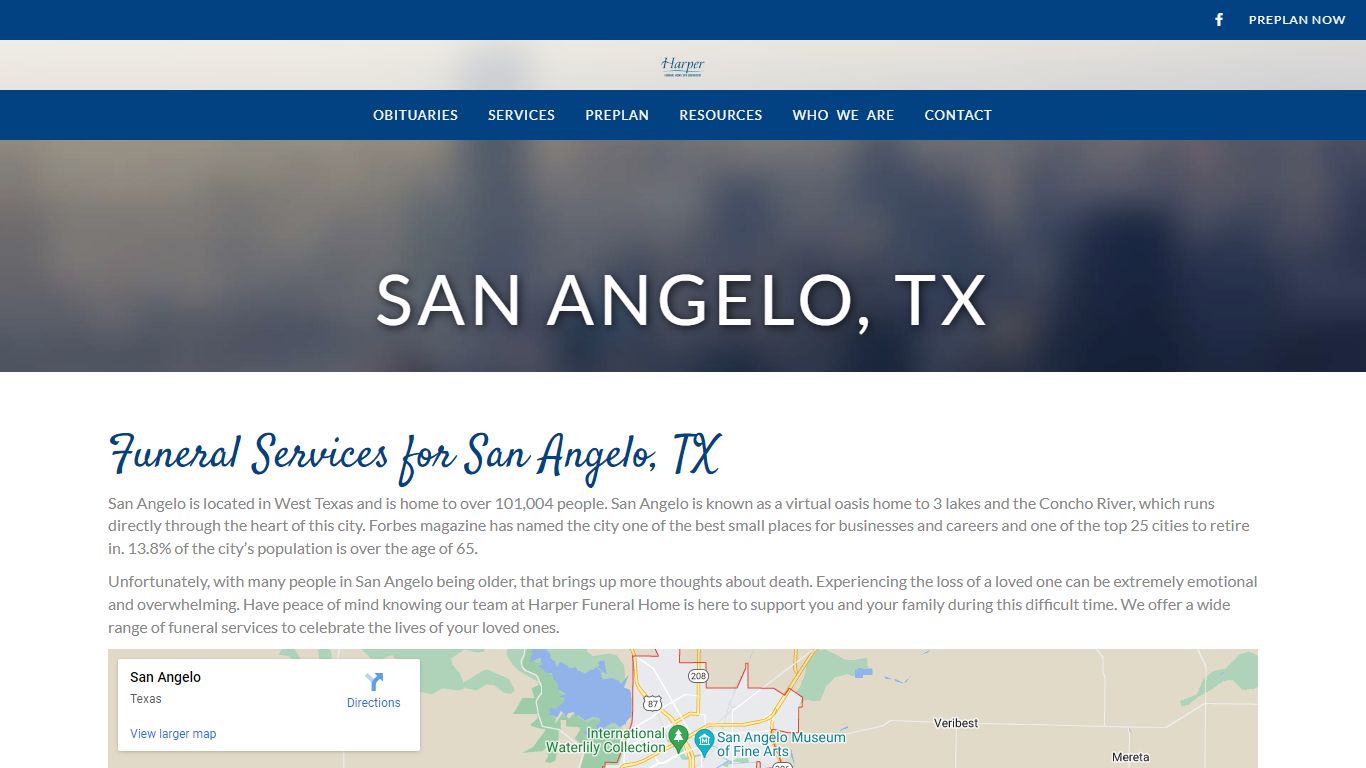 San, Angelo, TX | Funeral Service | Harper Funeral Home